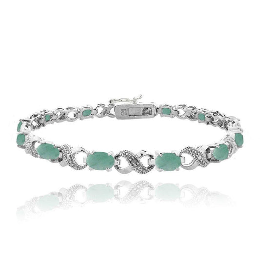10.00 CT Genuine Opal Infinity Bracelet Embellished with  Crystals in